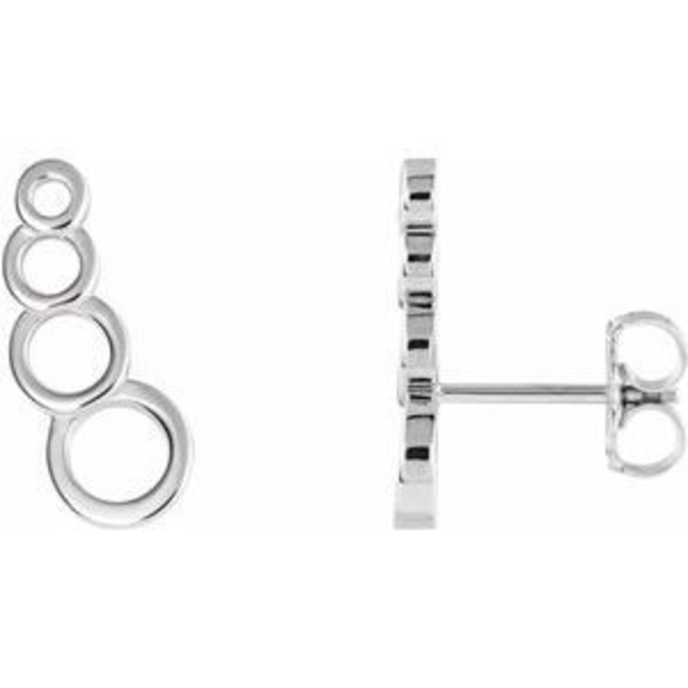 Sterling Silver Geometric Ear Climbers